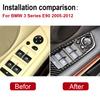 LHD Carbon Fiber Interior Car Windows Switch Control Panel Sticker Trim Cover Decoration For BMW 3 Series E90 2005 2006-2012