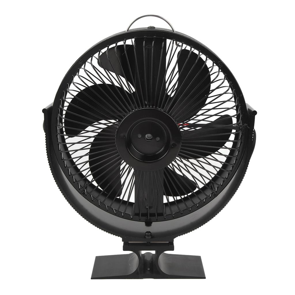 Fireplace Fans Heat Powered 6 Blades Slient with Protective Cover Handle Wood Stove Fan for Gazebo