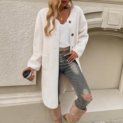 Осенне-зимний женский повседневный кардиган с ребристым карманом, тренчкот, куртка