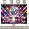 The 2D plane depicts a crowd dancing joyfully under a large disco ball.