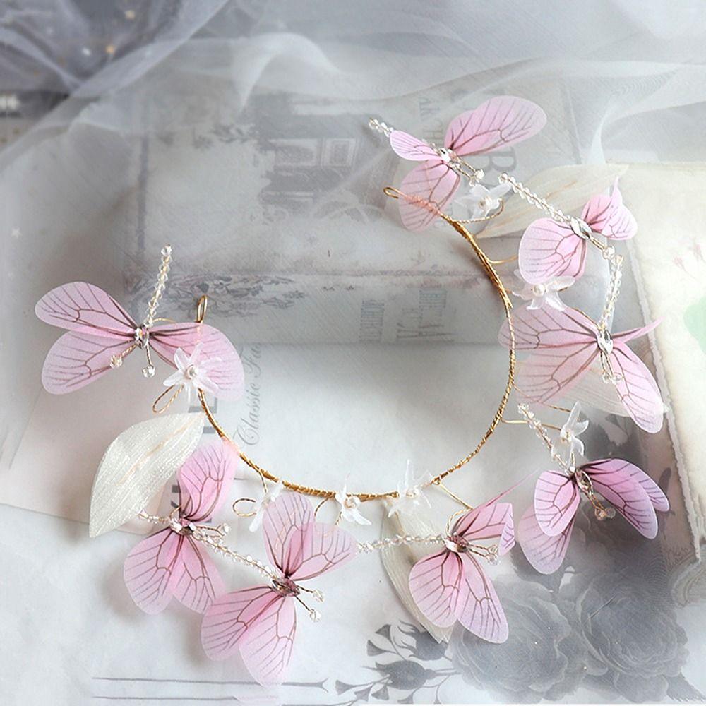 Crystal Photography Decoration Women Hair Hoop Transparent Dragonfly Headband Korean Headdress