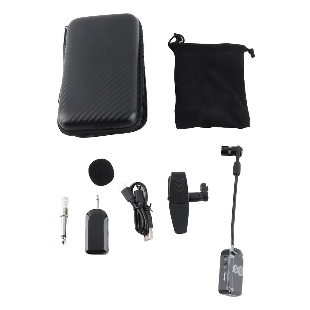 Беспроводная микрофонная система для саксофона, накладной микрофон для инструмента, дальность 131 фут, подключи и играй, микрофон для духовых инструментов для группы