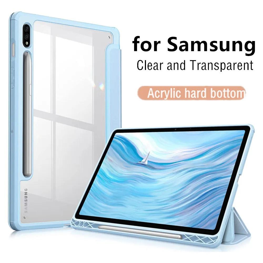 Чехол для Samsung Tab S7 S8 S9 S10 FE Plus 13,1 дюйма Магнитная Smart-обложка для Tab A9 8.7 Plus 11 A8 S6 Lite Держатель для стилуса Funda