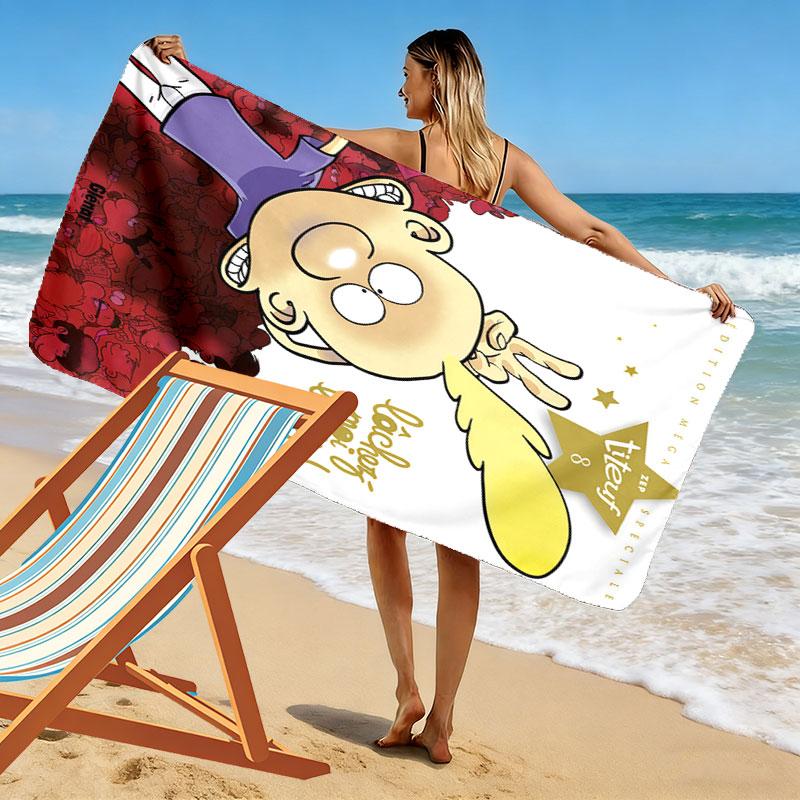 Titeuf Print Beach Towel, Large Soft Quick Dry Towel for Beach Camping Swimming