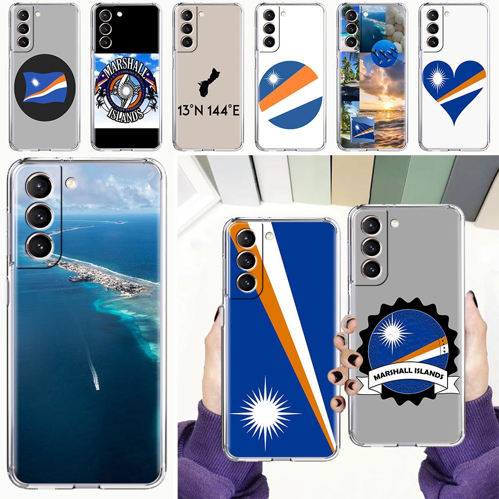 Чехол для телефона Samsung Galaxy S26 S25 S24 S23 S22 Ultra S20 S21 FE 5G Plus Мягкий прозрачный чехол Флаг Маршалловых островов