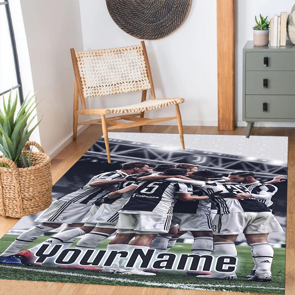 Juventus Customize Text Floor Mat Design for Dining Room Foyer Decorate room Hallway Antislip Carpet Anime Office Decor Wedding Party Gift