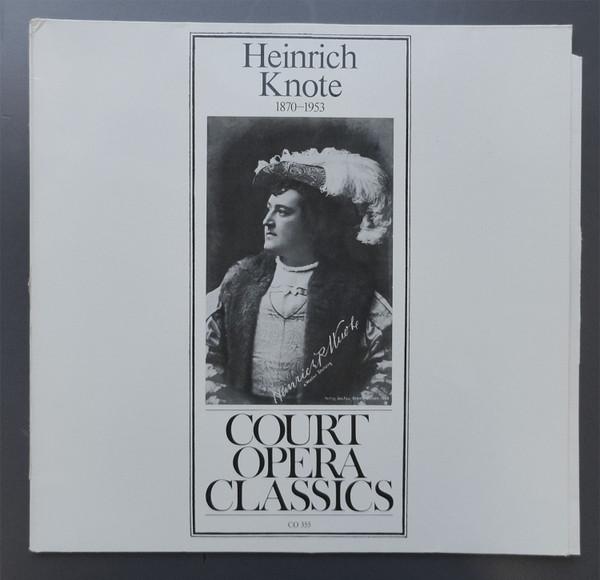 Виниловая пластинка HEINRICH KNOTE Генрих Кноте 18701953 CO355 Венская государственная опера Классика Б/у