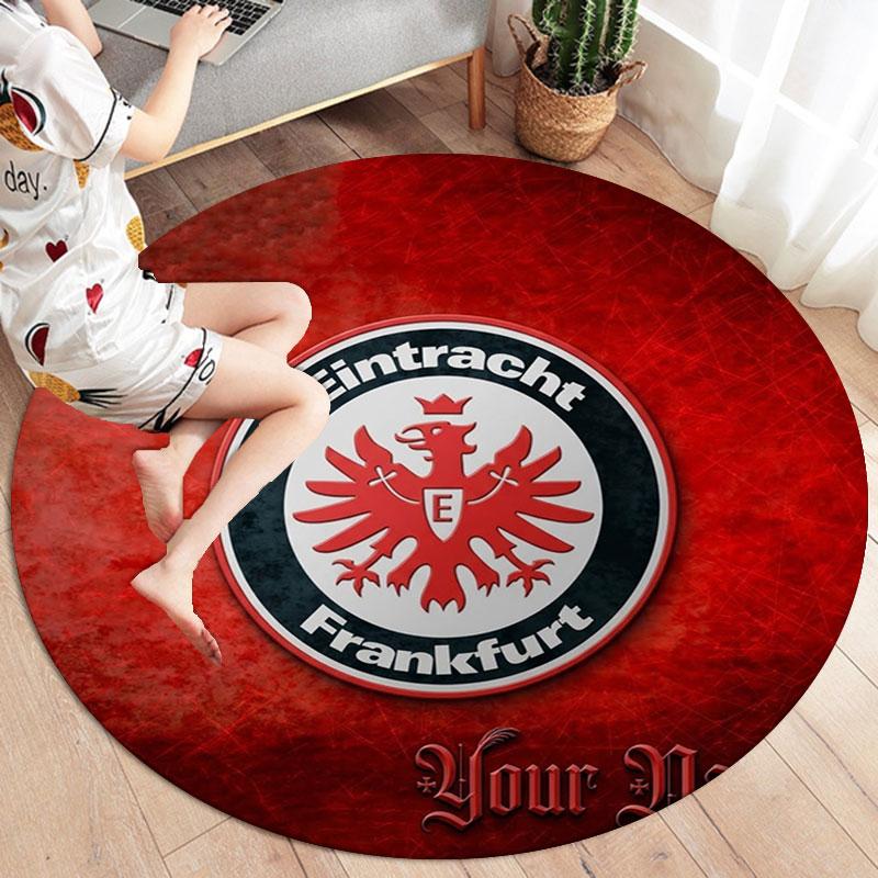 Eintracht Frankfurt Custom Name Round Area Rug,Carpet Rug for Living Room Bedroom Sofa Playroom Decor,Non-slip Floor Mat
