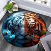 Animal Tiger Head Round Carpet Living Room Home Decor Sofa Table Rug Anti Slip Chair Cushion Lounge Mat Cartoon Round Mats