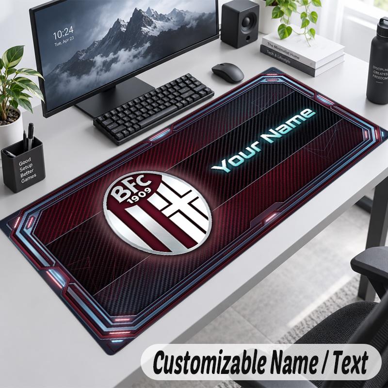 Custom Name Text Mouse Pad Bologna FC Personalized Desk Pad For Work And Gaming