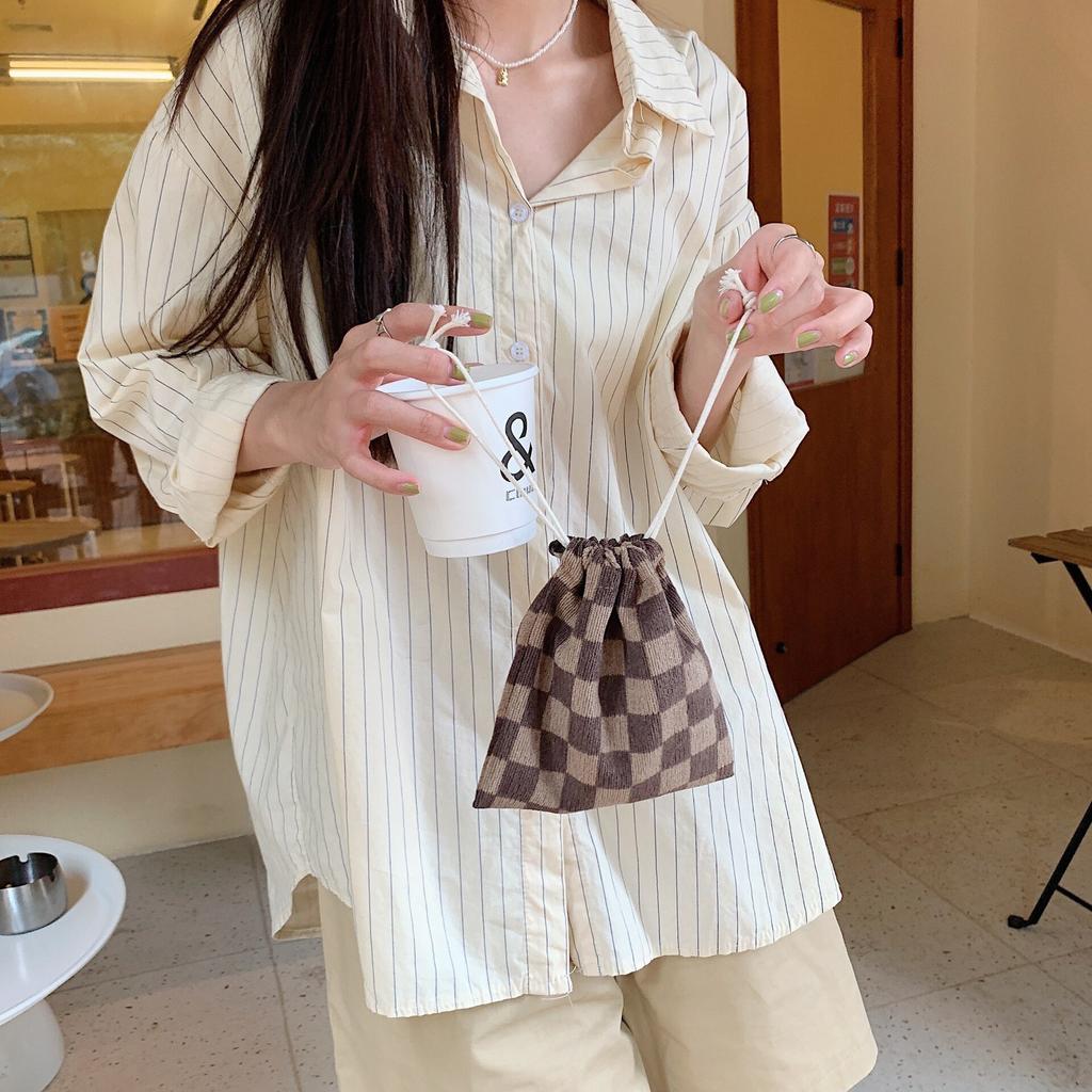 Small Flower Canvas Coin Bags Purse Jewelry Lipstick Candy Drawstring Pouch for Girls Kids Cosmetic Rope Storage Bag Handbags