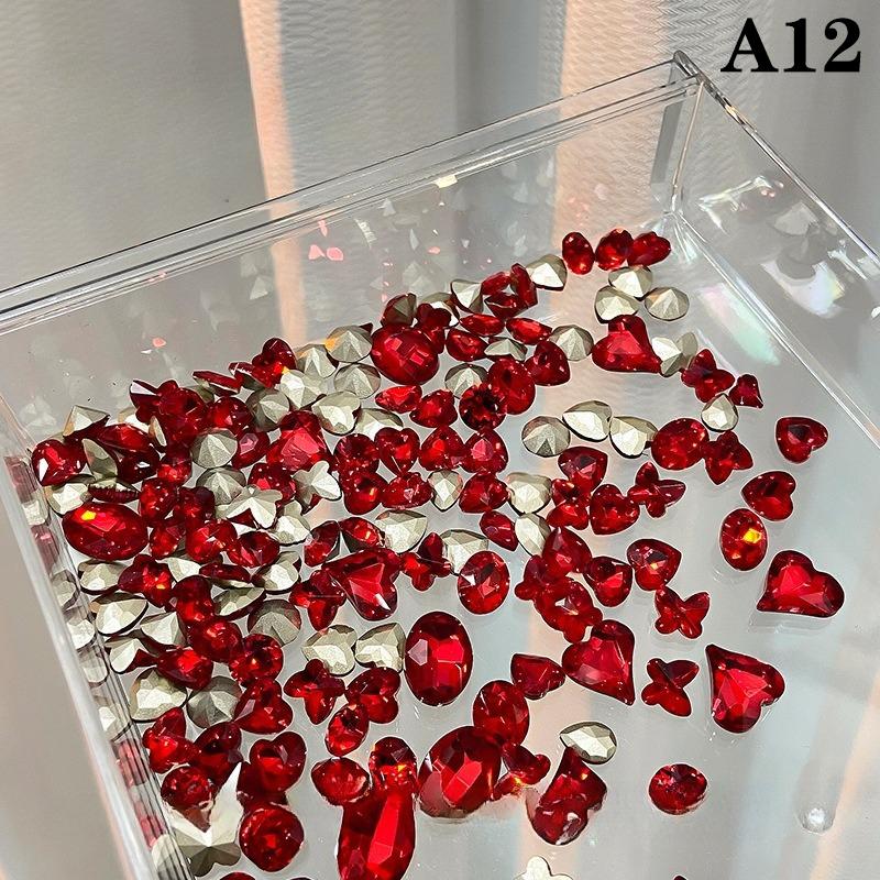 20 шт. Смешанные размеры Различная форма Ноготь 3D Стеклянные кристаллы Бриллианты Любовь Искажает Сердце Супер Блестящие Шармы Драгоценные камни Камни Д