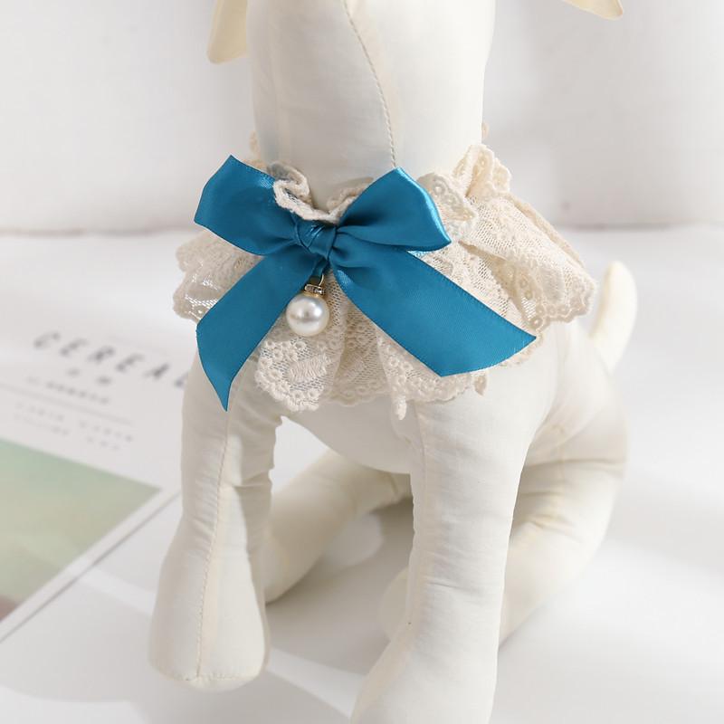 Розовая вуаль Ошейники для домашних собак Жемчужный галстук-бабочка Вечеринка для животных Маленький Средний Щенок Украшение на шею Причудливая лента Костюмный элемент Аксессуары для шеи кошки