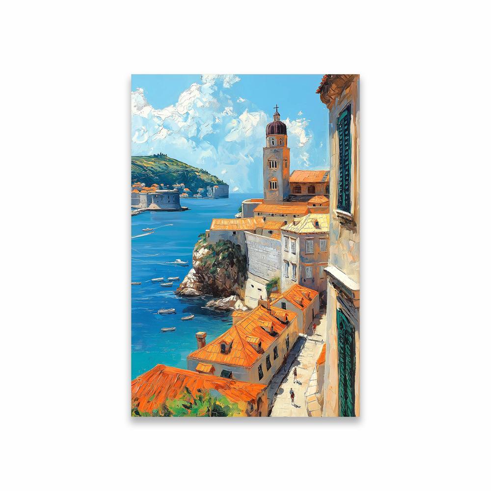 Abruzzo Italy Countryside Oil Painting Poster Europe Dubrovnik Croatia Travel Landscape Print Italian Canvas Painting Home Decor