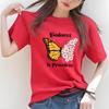 Beautiful Butterfly Print Womens Short Sleeved Tshirt Summer Round Neck Versatile for Daily Use Suitable for All Seasons