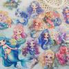 30-Pack Mermaid Decals, Cartoon Vinyl with Glitter & Holographic Effects, Self-Adhesive, Reusable, for Scrapbooking, DIY Crafts, Journaling
