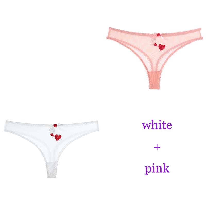 CINOON 2 шт./лот женское сексуальное кружевное белье искушение трусики с низкой талией сердце Ins вышивка прозрачные стринги бесшовное сладкое нижнее белье