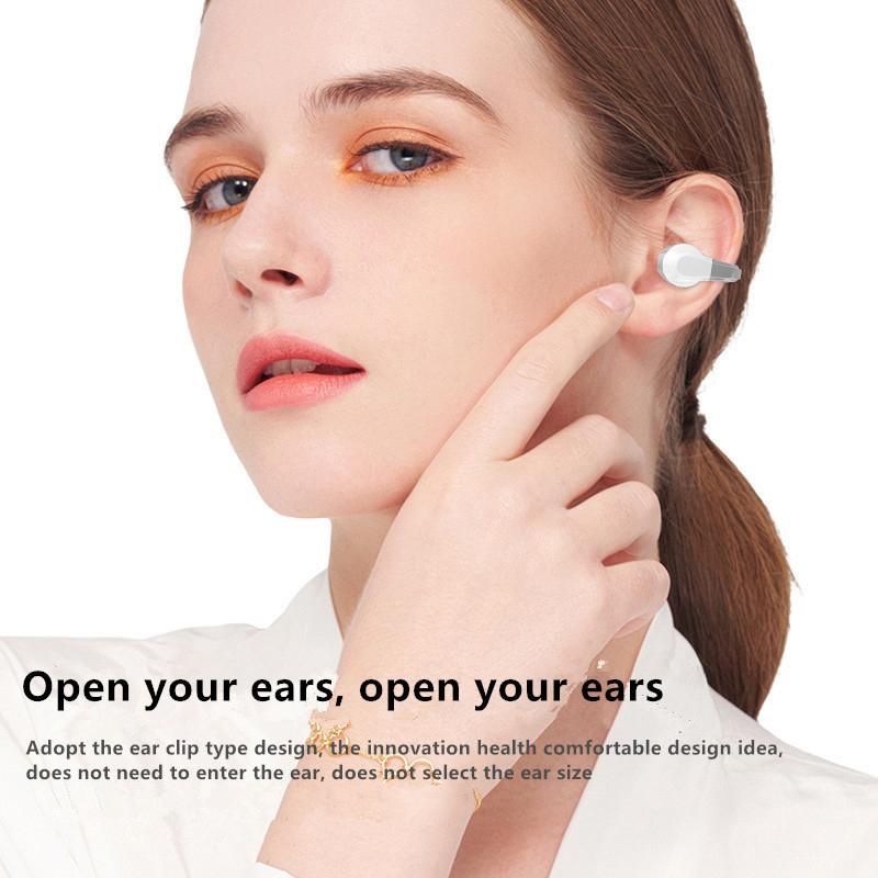 1Pc Ear Clip Wireless Headset V5.3 Non In Ear Single Ear OWS Bluetooth Earphones Running Sports Universal Headphones