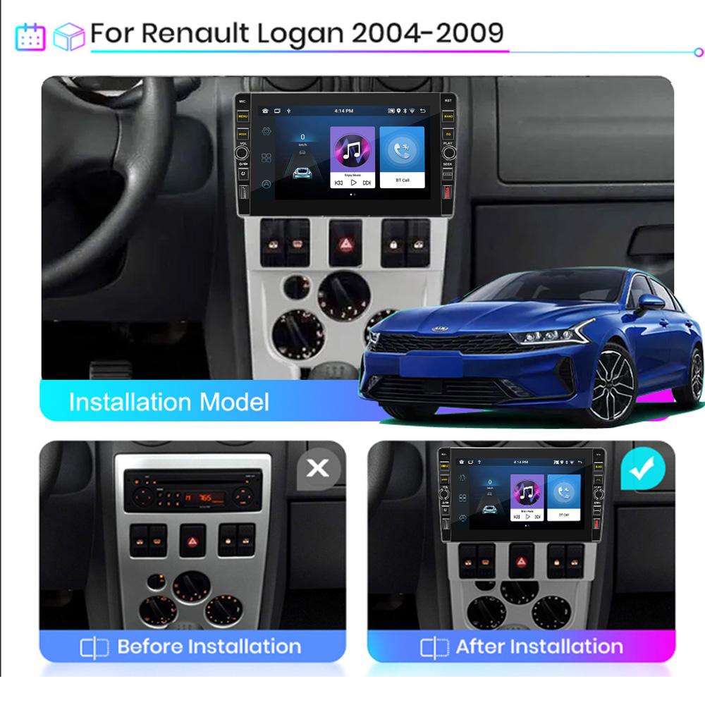 8-дюймовый Android для Renault Logan I 2004-2009 с кнопочной ручкой, автомобильное радио, видео, мультимедиа, GPS-плеер, 1 + 32 ГБ