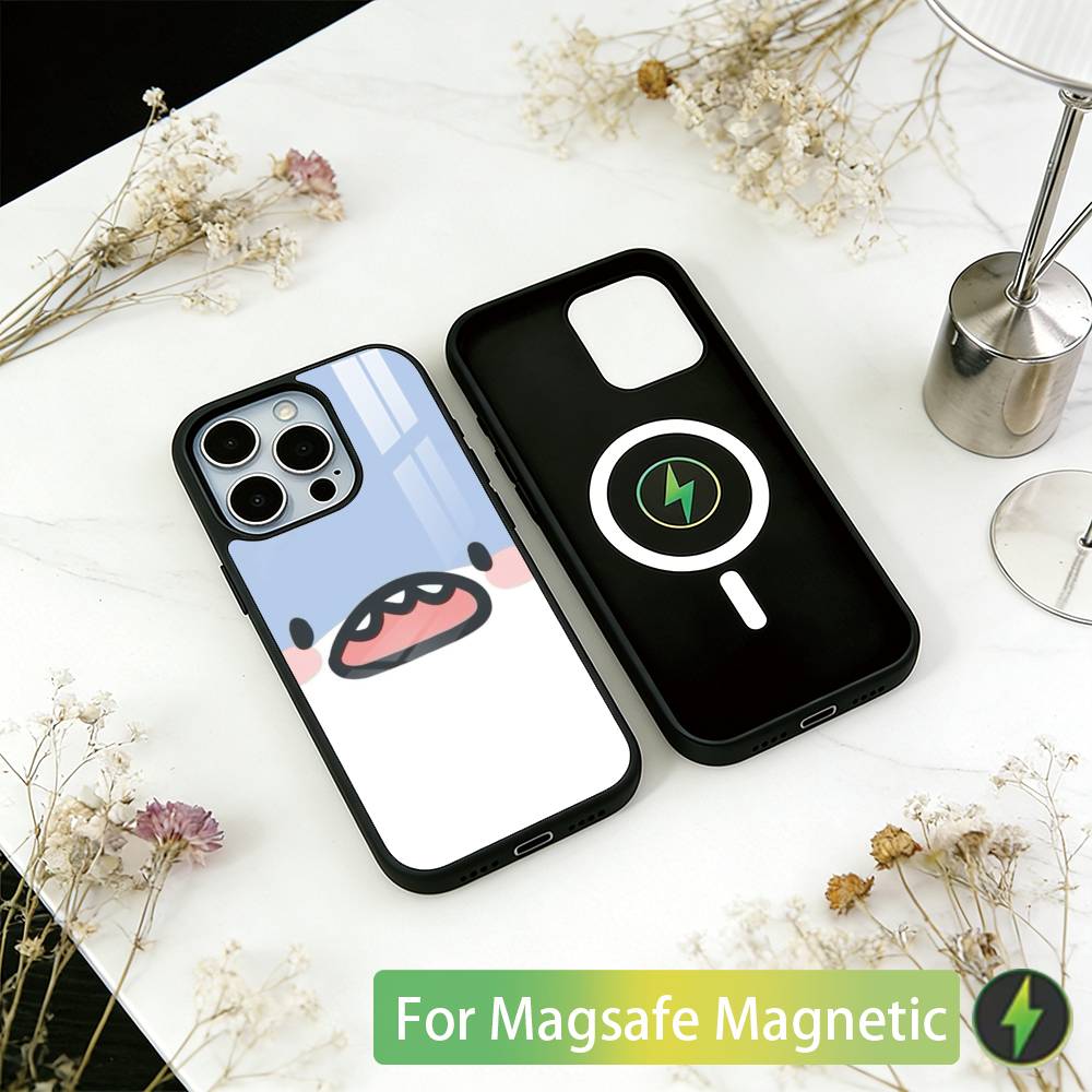 Shark Cute Phone Case For iPhone17,16,15,14,13,12,11 Plus,Pro Magnetic For Magsafe Wireless Charging
