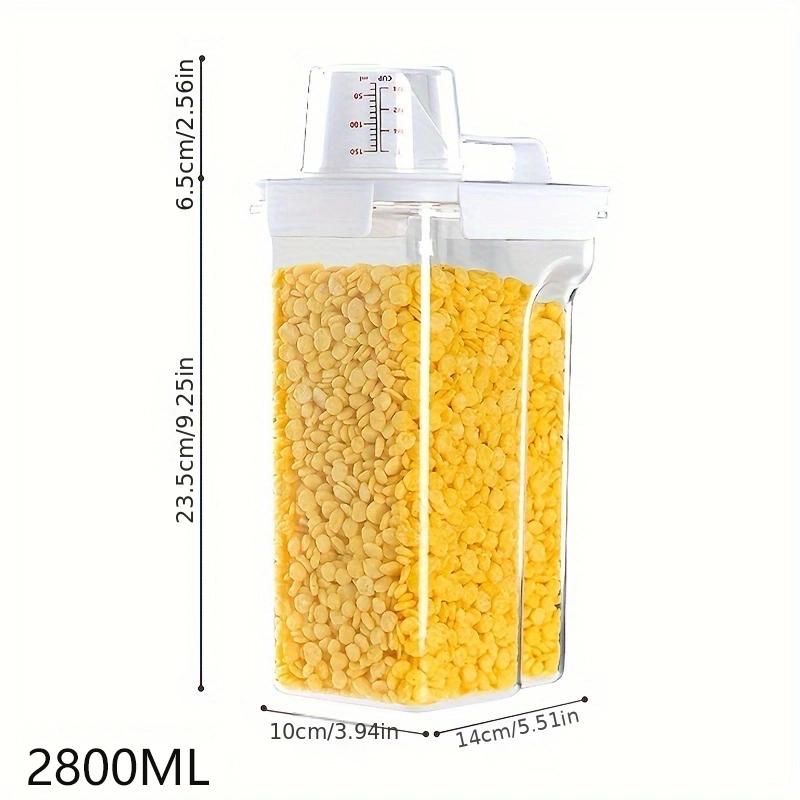 Food Storage Containers with Lids Airtight and Measuring Cup Clear Plastic Kitchen and Pantry Organization Bin for Flour,Rice