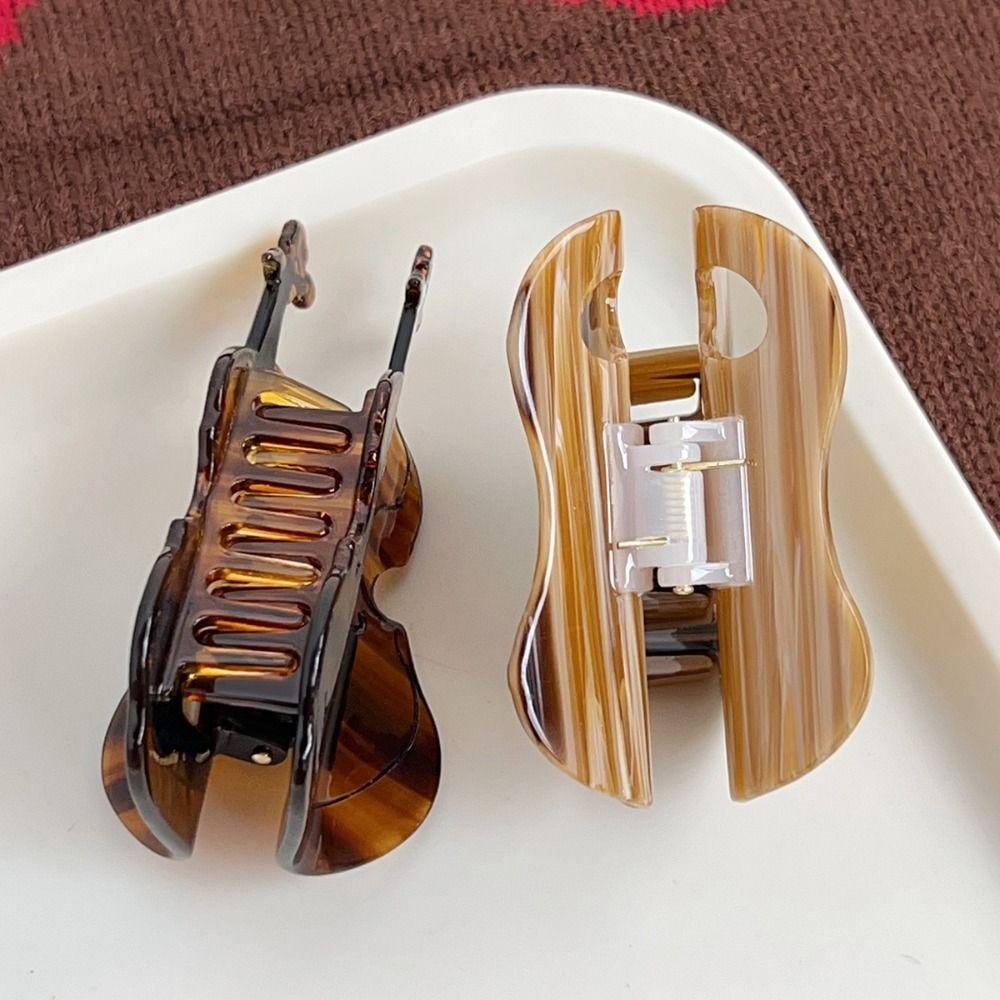 Korean Style Violin Shape Hair Claw Color Palette French Shark Clip Hair Accessories