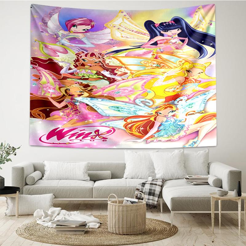 Wink Club Magical Friendship Tapestry Room Decoration Wall Hanging for Living Room Bedroom, dormitory, Birthday and Christmas gifts