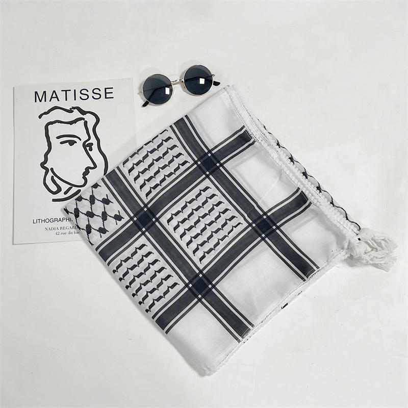 Fashion Printed Cotton Headscarf Middle East Dubai Türkiye Headband Muslim Women Hijab Islam Scarf Female Long Turban