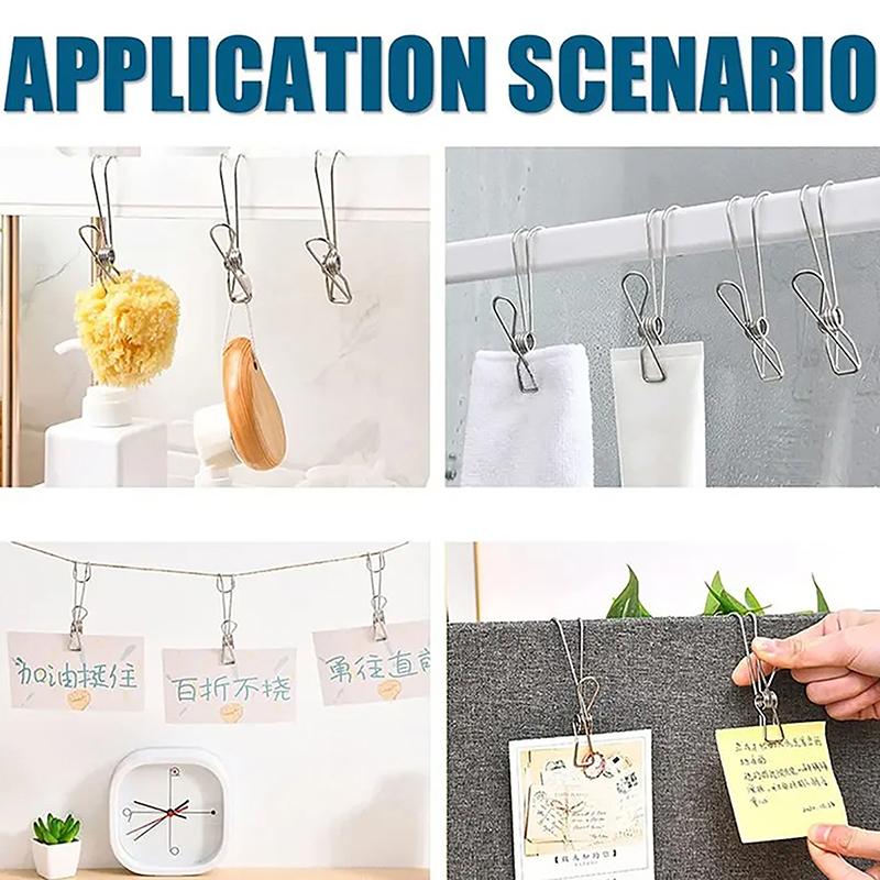 4 шт. Нержавеющая сталь длинный хвост клип с крючками металлические вешалки клипсы прищепки для подвешивания на открытом воздухе кухня офис