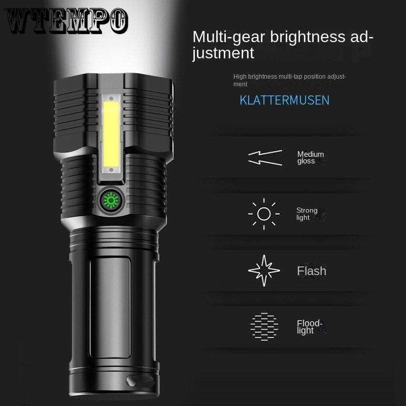 Camping Waterproof Searchlight Led Portable Home Torch Outdoor Work Light Rechargeable Mini Small Strong Light Torch