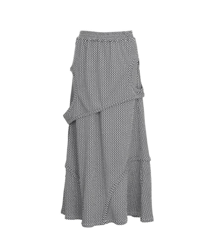 Bimuet Cutout Detail Elastic Skirt Black Check