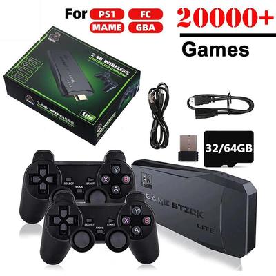 Игровая консоль M8, беспроводной контроллер 2,4G, ТВ-игровая приставка, 4KHD, встроенные 20000 игр, 64 ГБ, ретро-игры для PS1/FC/GBA
