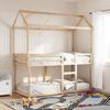 VidaXL Bunk Bed with Roof 75x190 Cm Solid Pine Wood, Bed, Bed Frame, Loft Bed, Bedroom Furniture, Slatted Base, 3282129