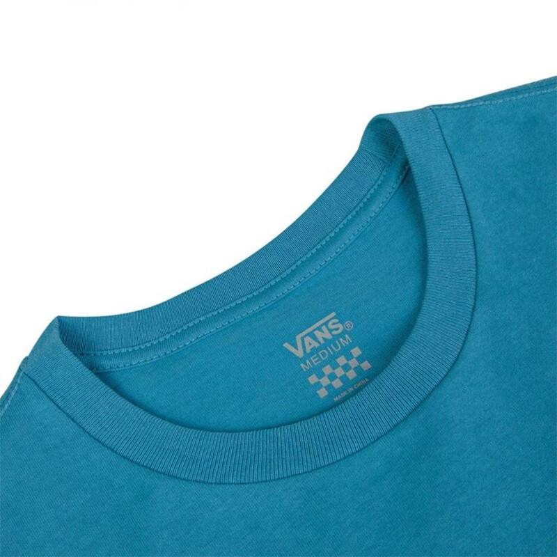 Vans Футболка с коротким рукавом и круглым вырезом в клетку с надписью «Письмо» для женщин, цвет синий VN0A5F1TZEI