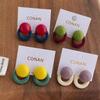 Lightweight Resin Stud Earrings Color-Mixed Party Jewelry New Round Stud Earrings Daily Outfits