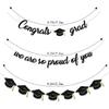 Graduation Decorations Class of 2025 Party Supplies - Congrats Grad, We are So Proud of You Banner and Graduation caps,hats Banner (Pre-Strung)