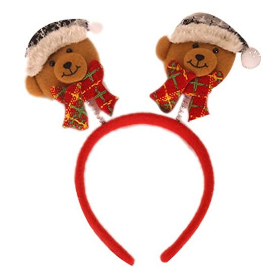 Christmas Headband Santa Claus Reindeer Snowman Bear Plaid Anti-slip Holiday Decoration Adults Kids Cute Xmas Hair Band Hair Accessories Party Props