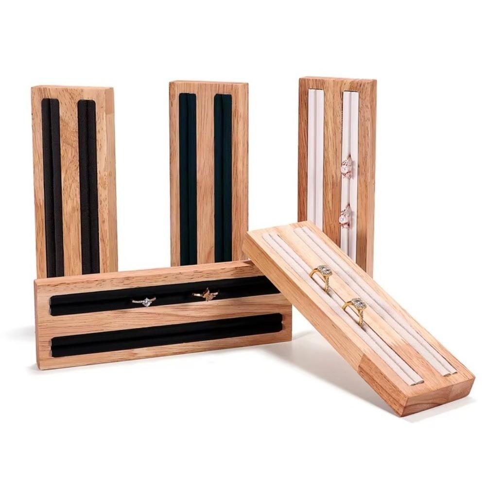 Storage Box Ring Earring Holder Solid Wood Earing Card Tray Ring Jewelry Display Rack