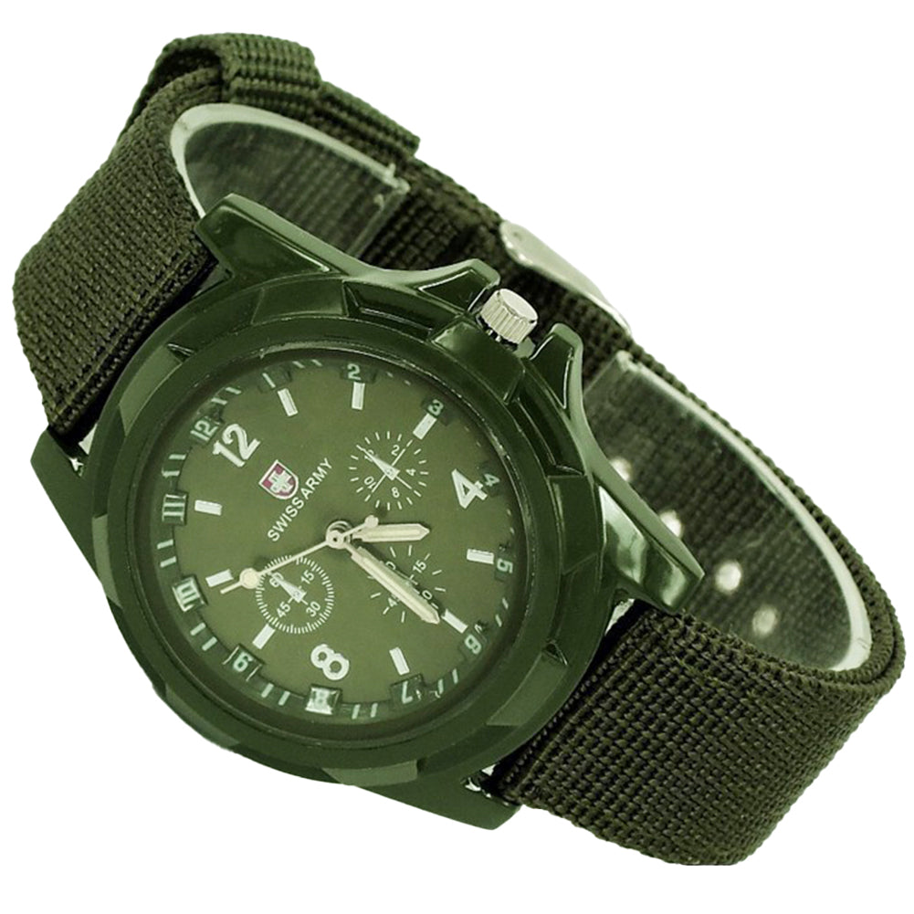 Men Quartz Watch Nylon Watches Canvas Strap Casual Sports Wristwatch