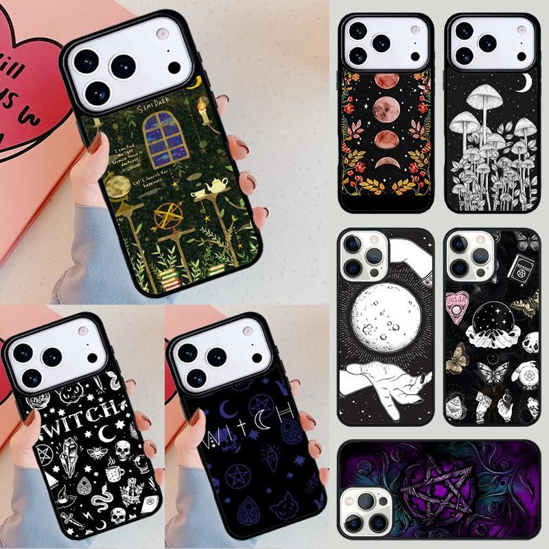 Оккультная Колдовская Луна Готическая Ведьма Чехол для Телефона Для iPhone 17 Air 14 15 13 12 Max Чехол Для Apple 16e 11 Pro Max Plus Coque