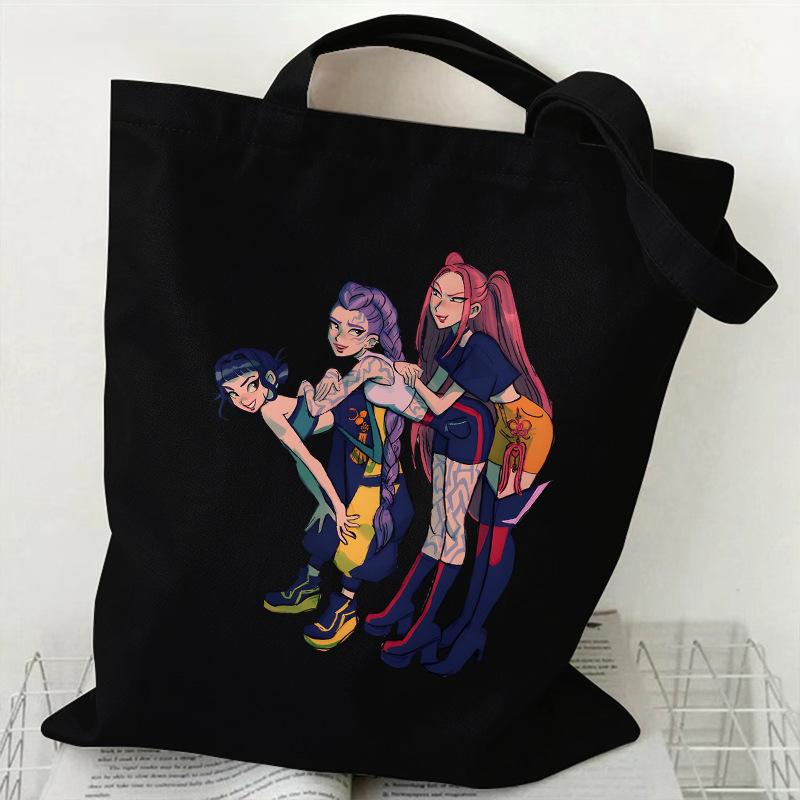 Горячая распродажа Kpop Корейская группа Witch Hunter для девушек Принт Холщовая сумка Студенческая повседневная сумка Сумка для покупок