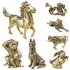 Chinese New Year Ornament Sculpture Copper Miniatures Figurines Desk Decoration Pure Copper Animals Statue Ornament Home