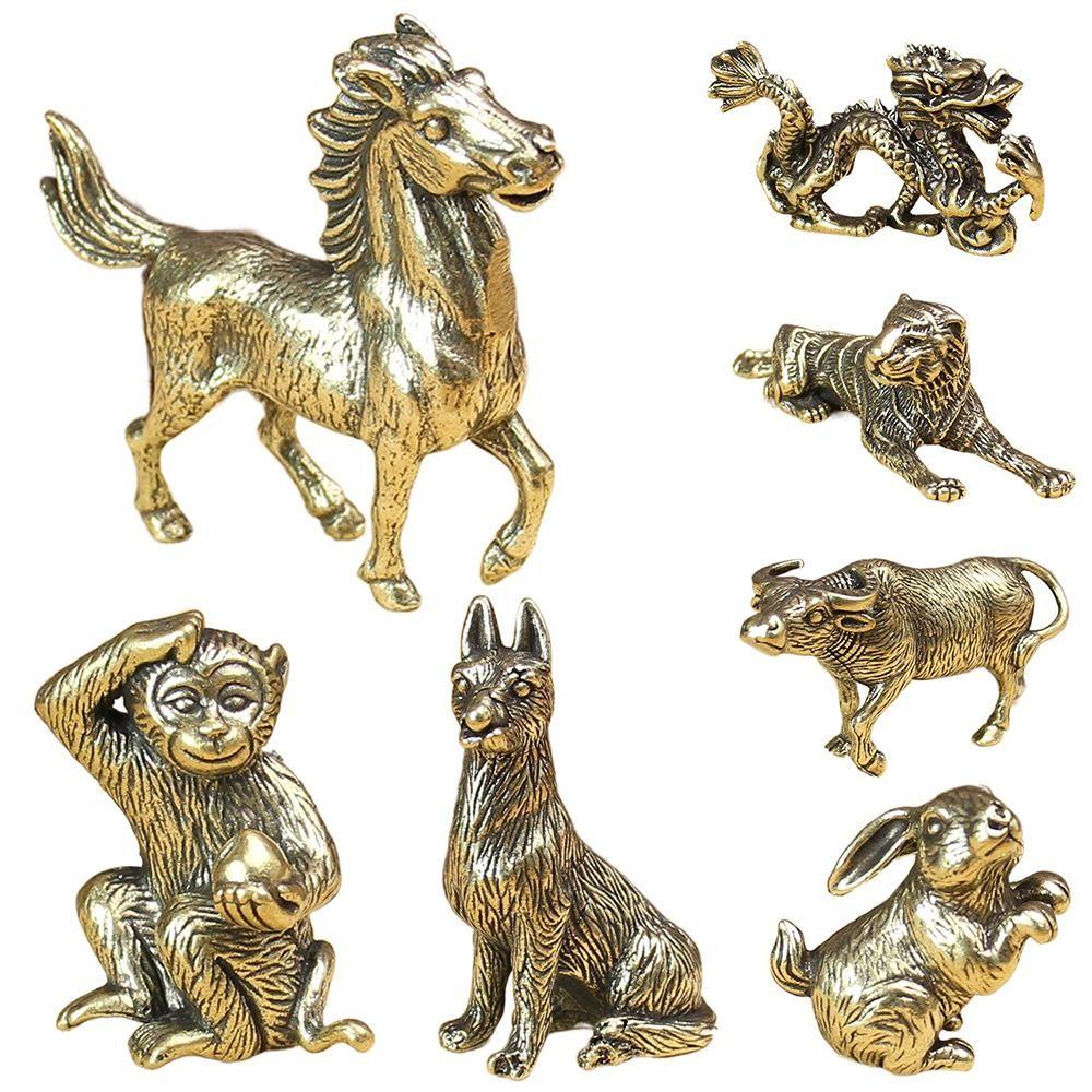 Copper Home Office Decoration Copper Miniatures Figurines Bull Ornament Sculpture Copper Statue