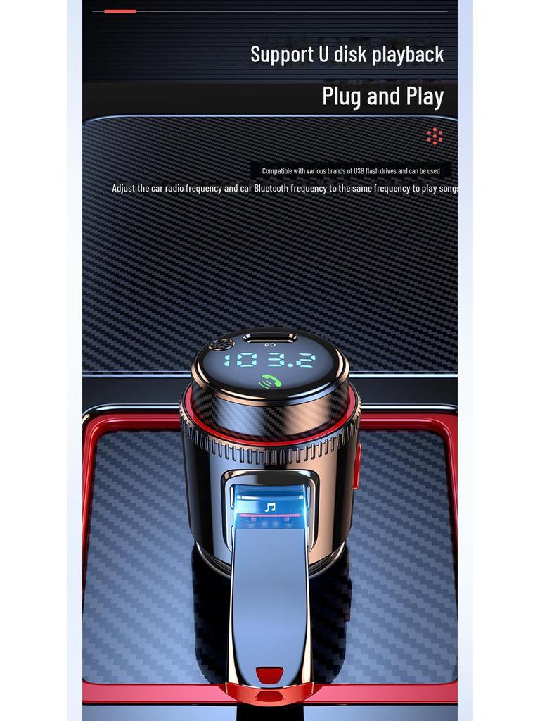 Автомобильный MP3-плеер T23 Bluetooth и FM-передатчик с многофункциональным гнездом прикуривателя