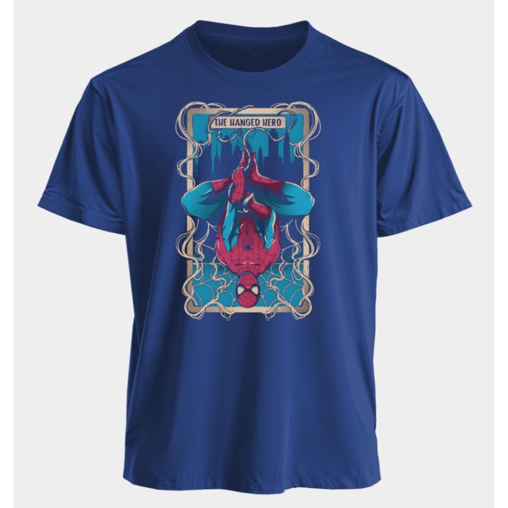 Мужские и женские футболки Человек-паук Летние Американские Весенне-осенние Новые Оверсайз Базовые Нишевые Классические С коротким рукавом