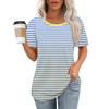 Women's Fashionable Casual Short Sleeve Print Round Neck Pullover Top