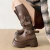 British Style Thick Heel But Knee Knight Boots Women's 2025 Autumn New Retro Versatile Thin Sweet Cool Buckle Boots