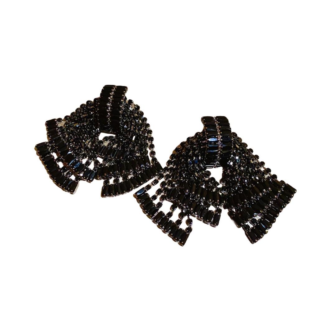 Elegant Bowknot Drop Earrings Crystal Exaggerated Earring Luxury Shining Rhinestone Earrings Women