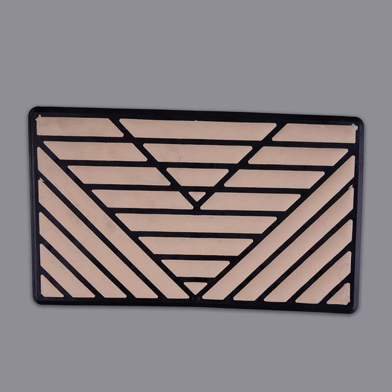 Beige Universal Car Truck Pickup Bus Off-road Vehicle Floor Foot Pedal Heel Patch Carpet Mat Plate Pad Rest Footrest