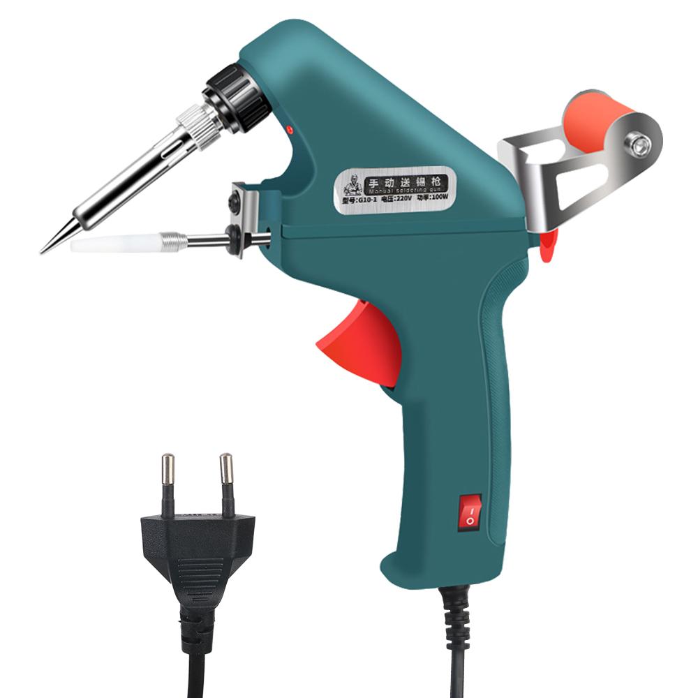 Комплект оборудования для сварщика Сварочный аппарат Ручной электрический автоматический податчик олова EU 220V Инструменты для ремонта Паяльник-пистолет 60 Вт